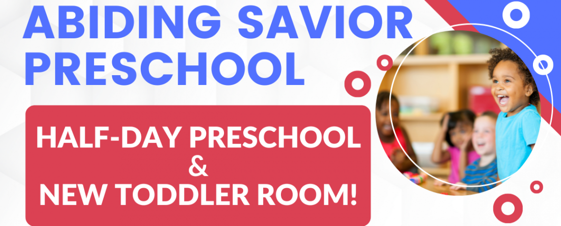Registration open for 2026-2027 Toddler Room, Preschool, and Pre-K classes