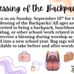 Blessing of the Backpacks | Sunday, September 13 @ 10AM